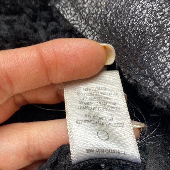 Black Moto zip edgy metallic short hoodless black coat size 4 small - Picture 7 of 7